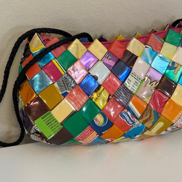 Colorful Candy Gum Wrapper Purse Shoulder Crossbody Bag Handmade Recycled Small - Picture 3 of 8
